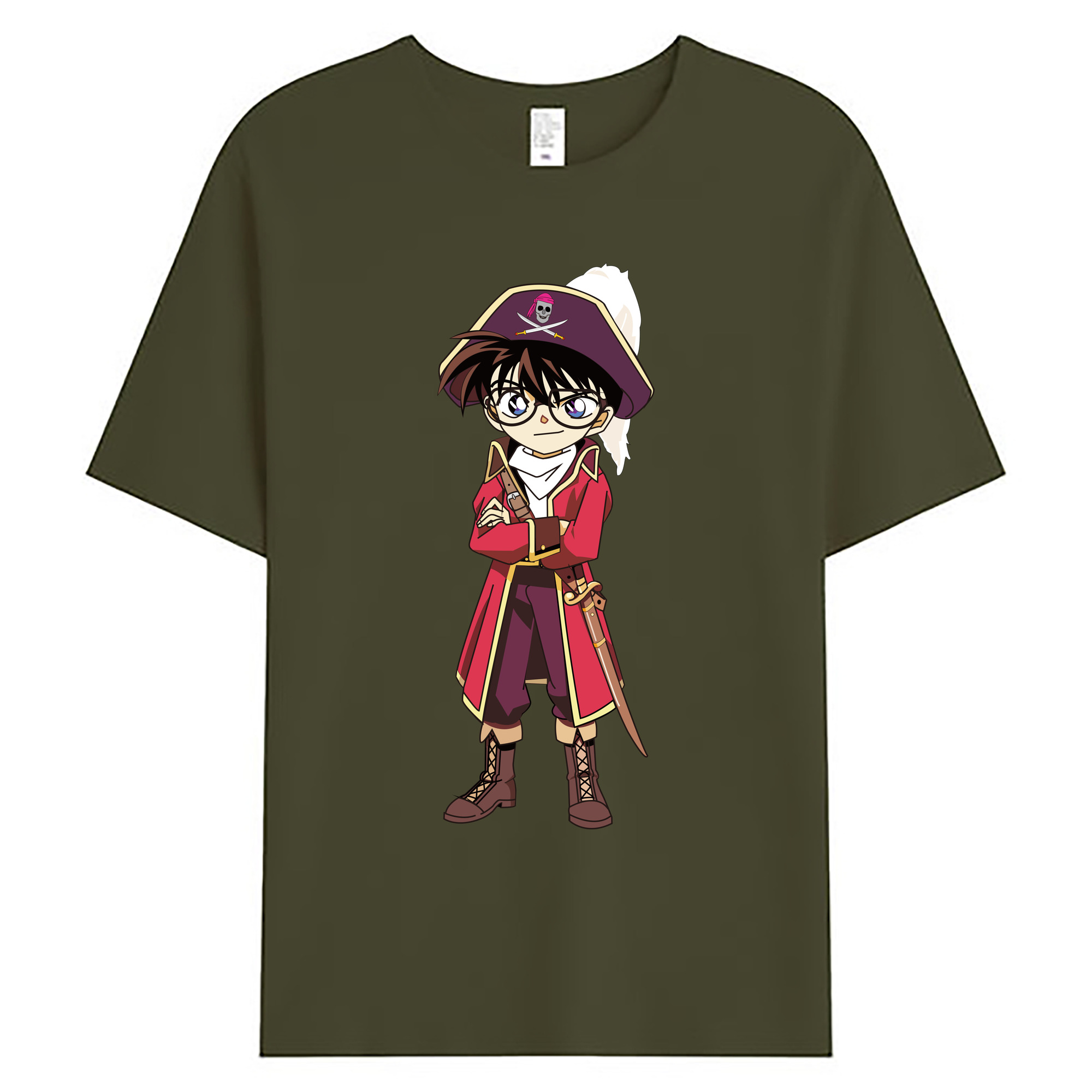（画像用） 名探偵コナン 江戸川 コナン Detective Conan Conan Edogawa 綿100％ メンズ半袖Tシャツ｜肌触りやわらか＆通気性
